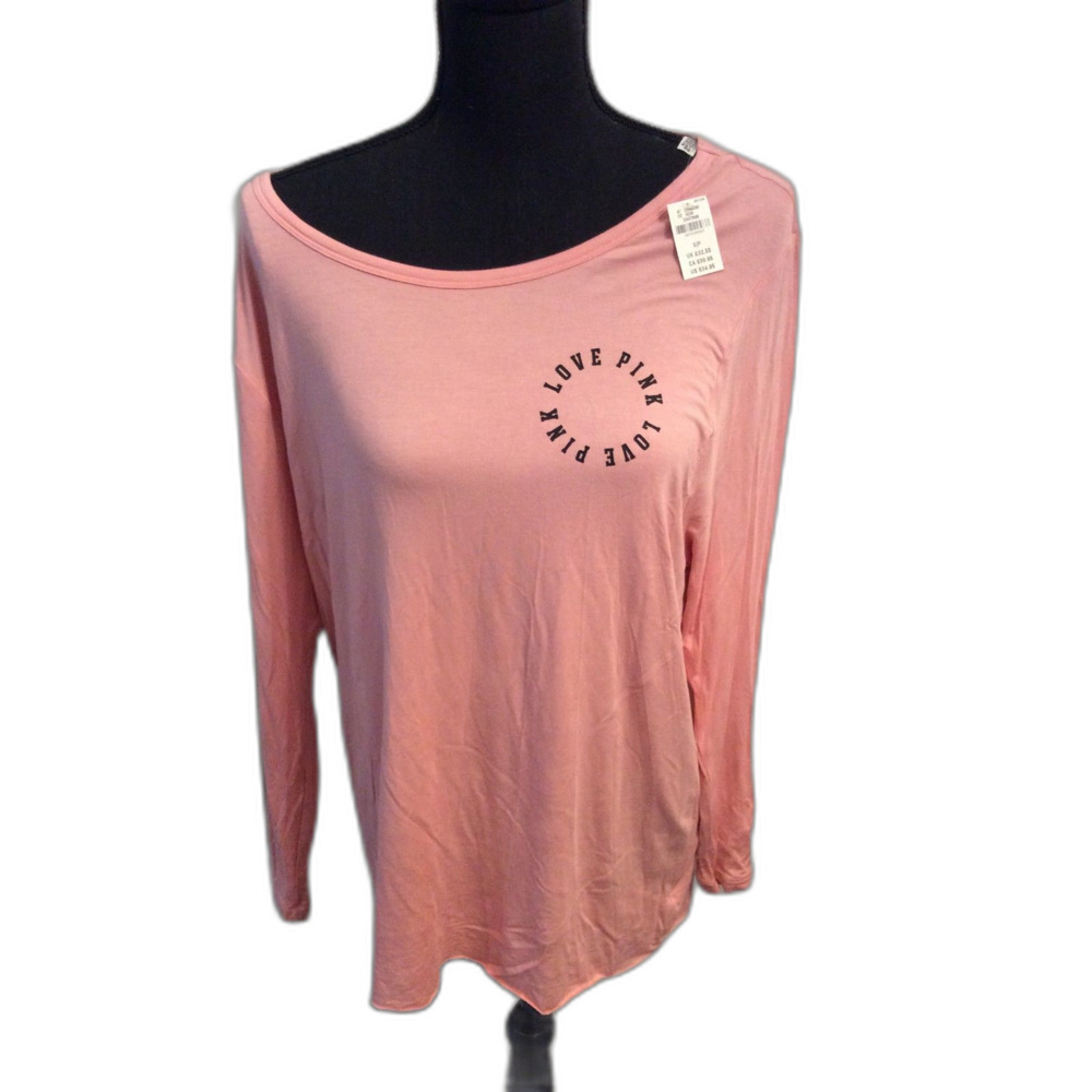 Victoria's Secret PINK NWT New Small S Pink Love Tee Open Back